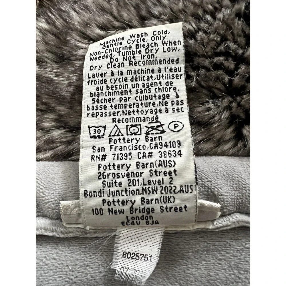 Pottery Barn Ombré Faux Fur Throw 50 x 60” Gray